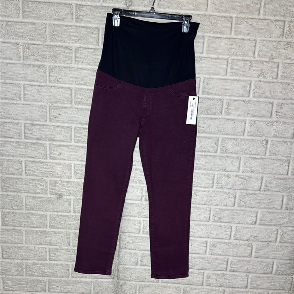 NWT Just USA Straight Maternity Jeans: Black Cherry